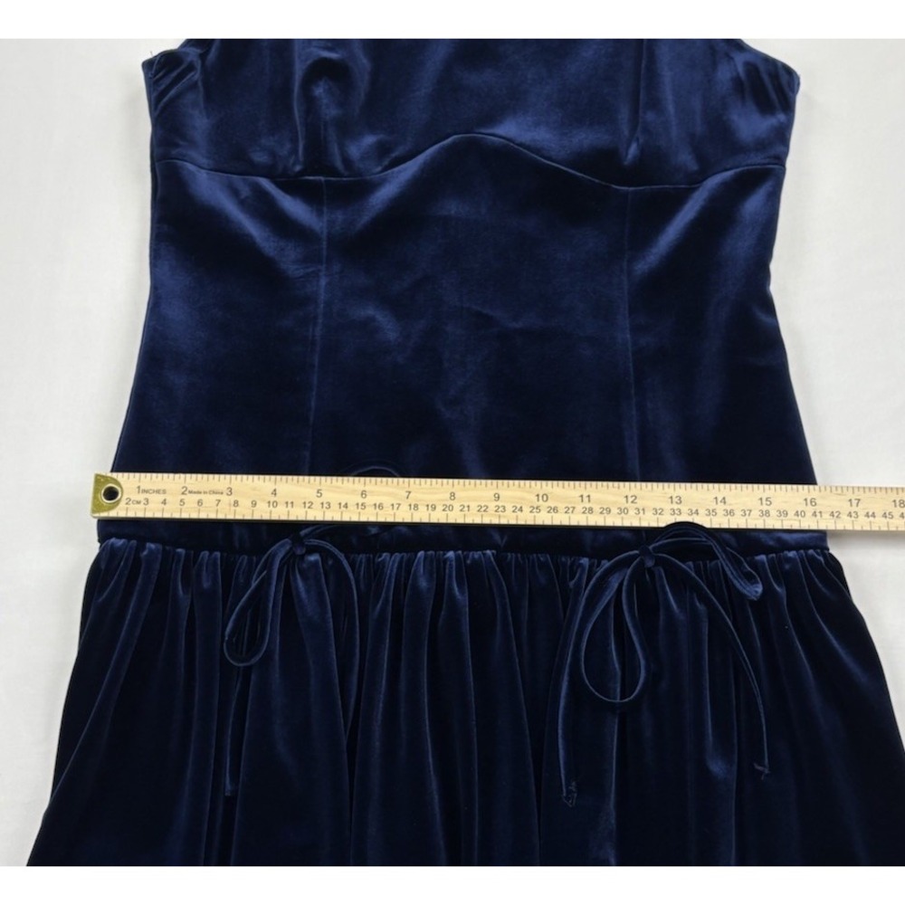NWT ZARA Blue Velvet Mini Dress. Women's Size Large Homecoming Wedding - Picture 12 of 16